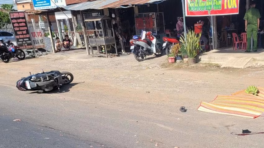 Công an Tây Ninh truy tìm xe tải gây tai nạn rồi bỏ chạy. Ảnh: VT