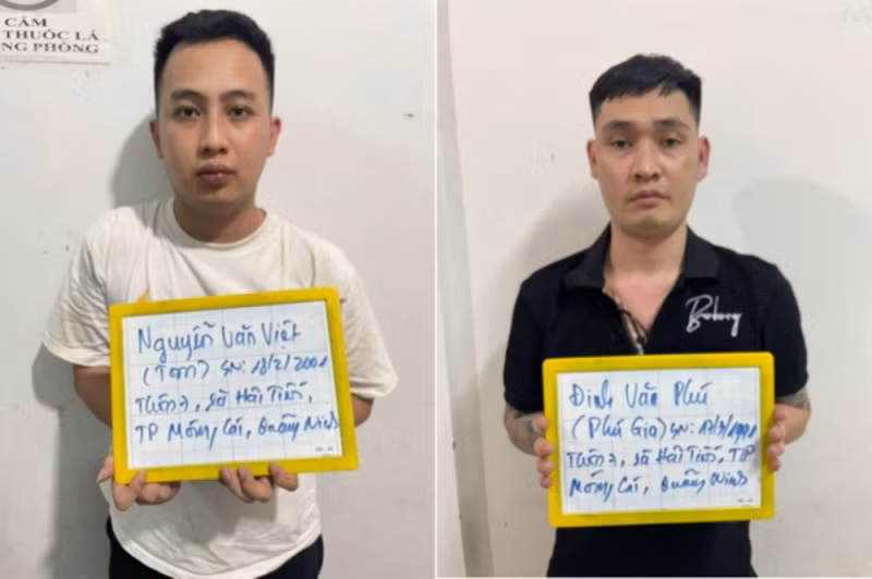 Các đối tượng lừa đảo qua mạng bị Công an Tây Ninh bắt giữ.