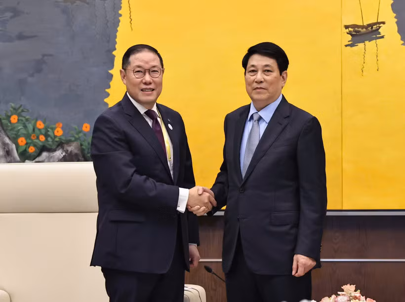 Chủ tịch nước Lương Cường tiếp Chủ tịch Hội đồng tư vấn kinh doanh APEC 2025.