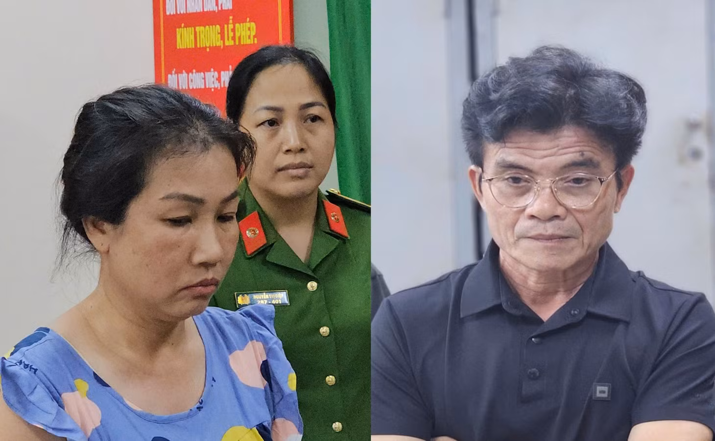 Võ Thành Tâm (bên phải) và Ngô Ánh Hồng. Ảnh: CACC.