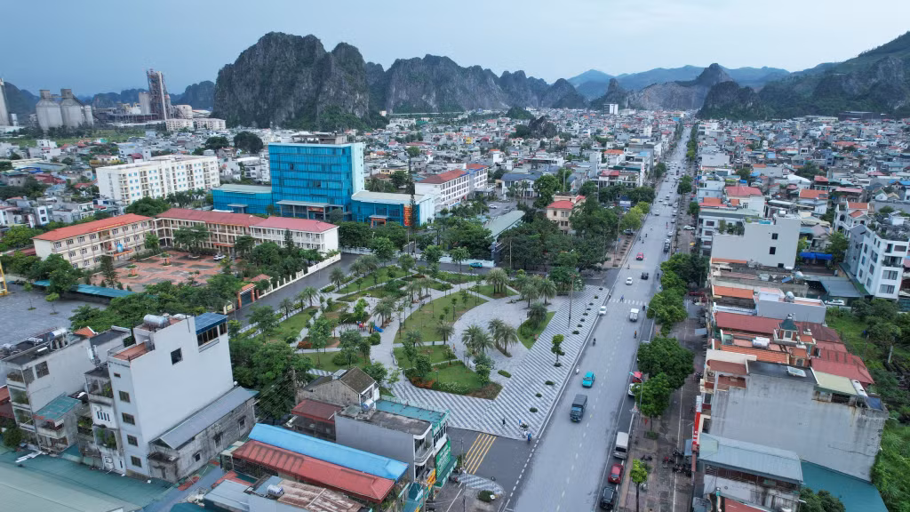 Phường Quang Hanh nhìn từ trên cao.