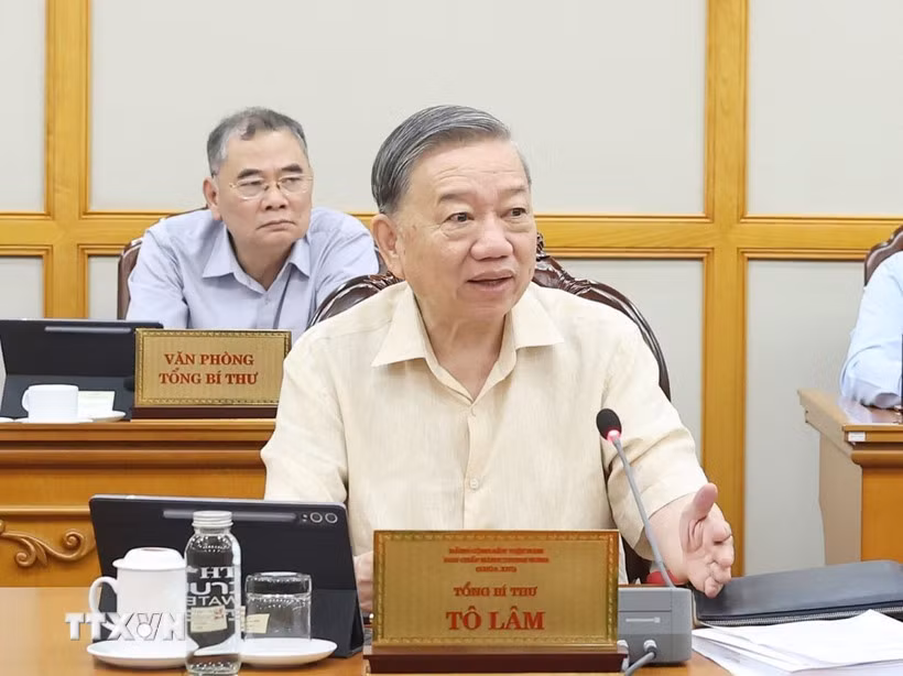 Tổng Bí thư Tô Lâm phát biểu. (Ảnh: Thống Nhất/TTXVN)