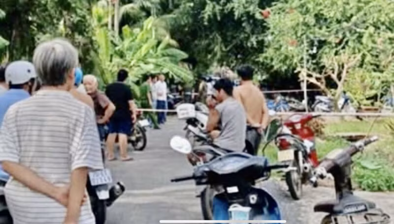 Hiện trường nơi xảy ra vụ án mạng.