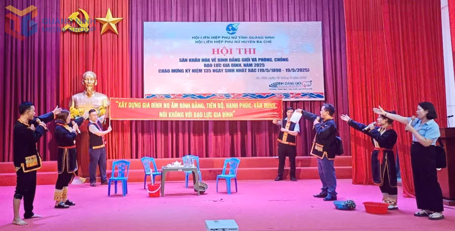 Hội LHPN tỉnh phối hợp với Hội LHPN huyện Ba Chẽ tổ chức Hội thi sân khấu hoá về "Bình đẳng giới, phòng chống bạo lực gia đình" (tháng 5/2025).