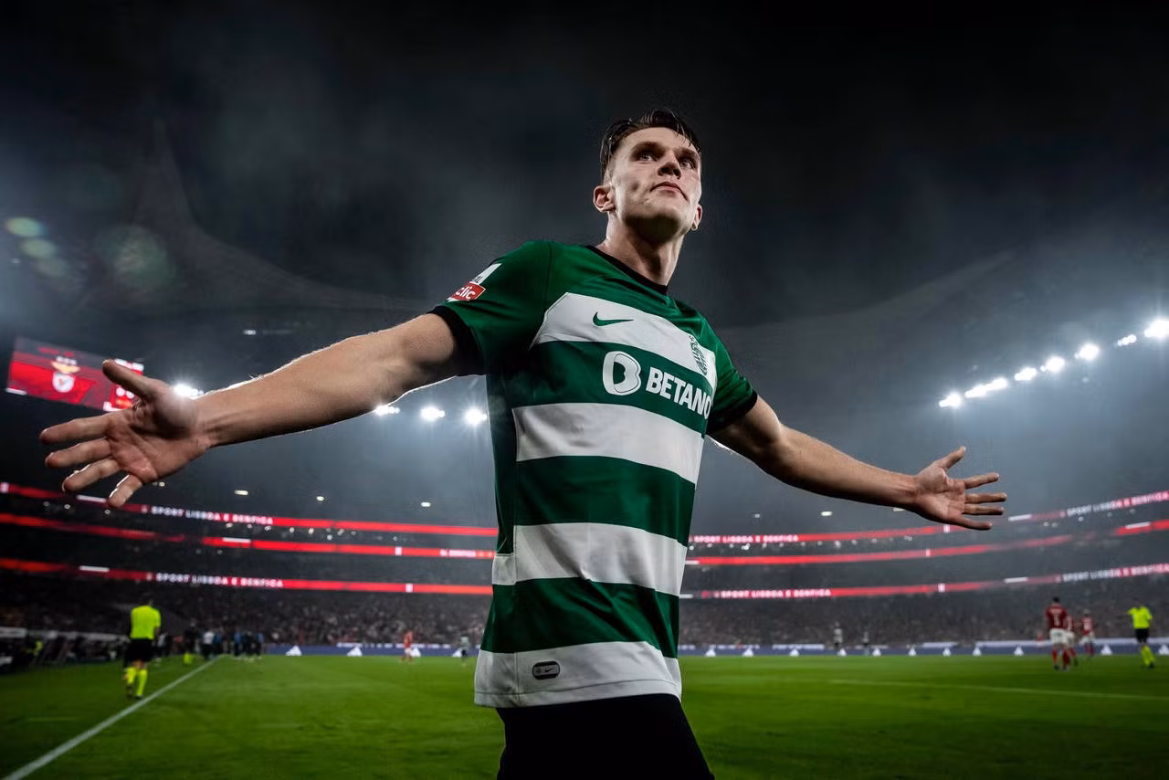 Tiền đạo 27 tuổi thi đấu thăng hoa trong mùa giải 2024/25, trong đó có cú hat-trick vào lưới Man City ở Champions League (Ảnh: Sporting CP)