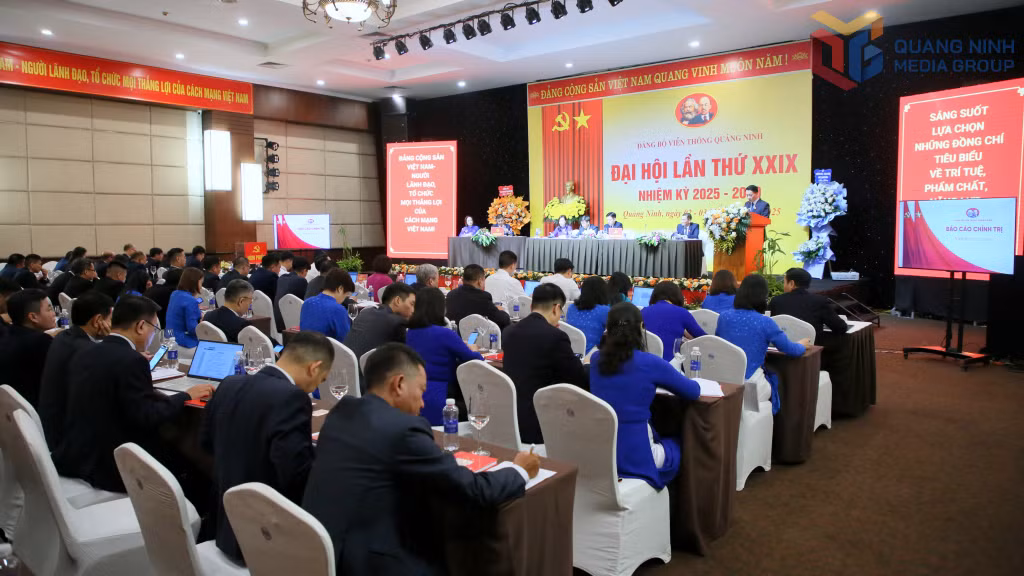 Quang cảnh Đại hội đại biểu Đảng bộ Viễn thông Quảng Ninh lần thứ XXIX, nhiệm kỳ 2025-2030.