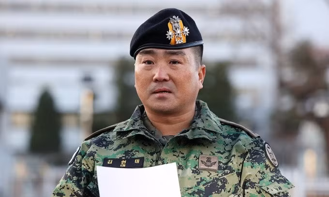 Đại tá Kim Hyun-tae, chỉ huy Đội Đặc nhiệm số 707, tại Seoul ngày 9/12. Ảnh: Yonhap