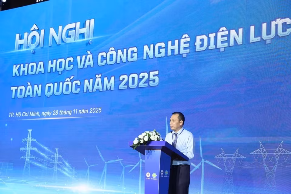 Ông Đặng Hoàng An, Chủ tịch HĐTV EVN phát biểu tại hội nghị. Ảnh: EVN.