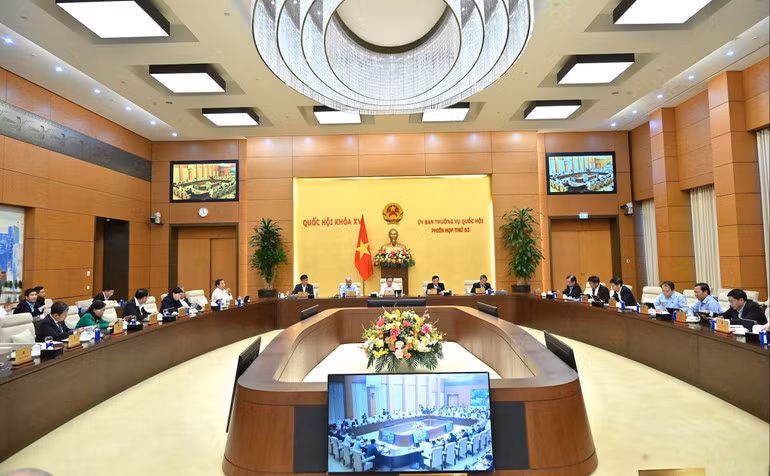 Quang cảnh phiên họp Ủy ban Thường vụ Quốc hội. (Ảnh: DUY LINH)