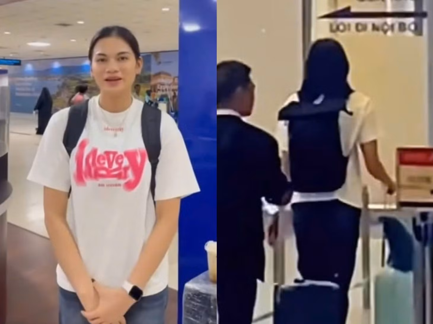 Như Quỳnh bắt đầu chuyến xuất ngoại đầu tiên trong sự nghiệp. Ảnh cắt từ video
