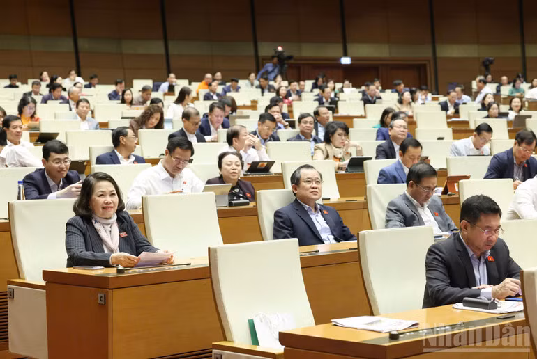 Các đại biểu Quốc hội dự phiên họp sáng 2/12. (Ảnh: DUY LINH)