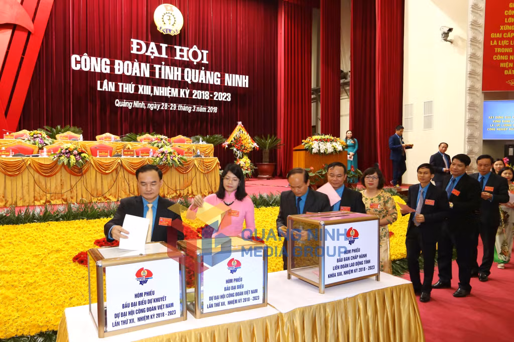 2018-03_Đại hội Công đoàn tỉnh Quảng Ninh lần thứ XIII, nhiệm kỳ 2018–2023 - Đại hội bầu BCH khóa XIII. Ảnh: Đỗ Giang