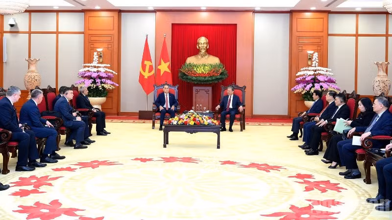 Quang cảnh buổi tiếp tại trụ sở Trung ương Đảng. (Ảnh: ĐĂNG KHOA)