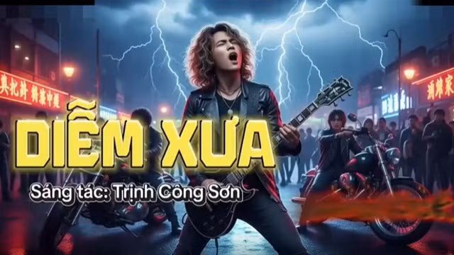 AI hát nhạc Trịnh theo phong cách rock. Ảnh cắt từ video