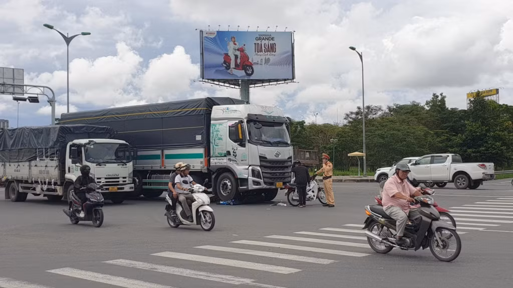 Hiện trường vụ tai nạn.