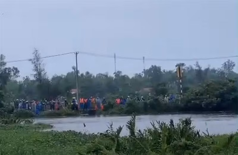 Khu vực xảy ra vụ lật ghe trên sông Trường Giang, Quảng Nam.