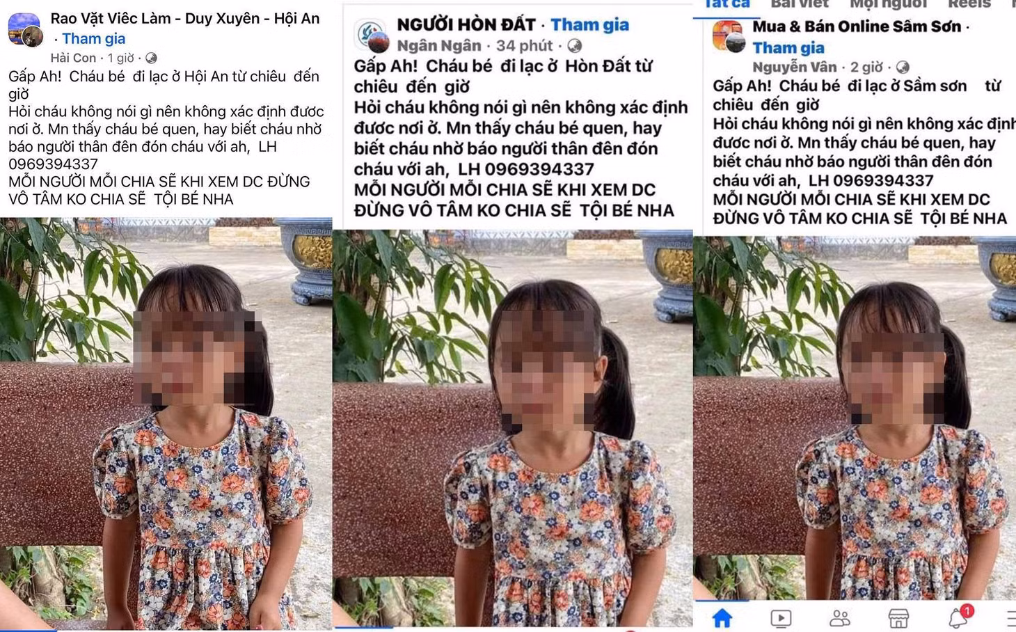 Hình ảnh một cháu bé được đăng tải để câu tương tác. Ảnh: CACC.