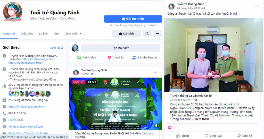 Fanpage Tuổi trẻ Quảng Ninh do Tỉnh Đoàn thành lập và điều hành thu hút trên 25.200 người theo dõi với những thông tin tích cực được đăng tải, chia sẻ thường xuyên.