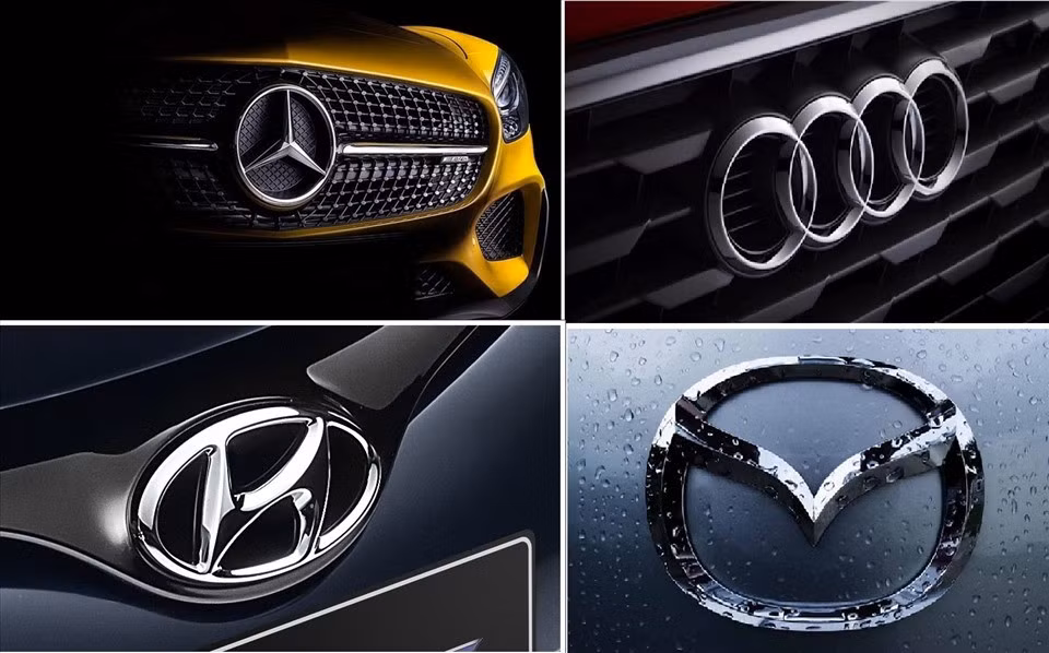 Mercedes-Benz, Audi, Mazda... là những hãng xe nổi tiếng với những ý nghĩa biểu tượng riêng. Đồ họa: M.H