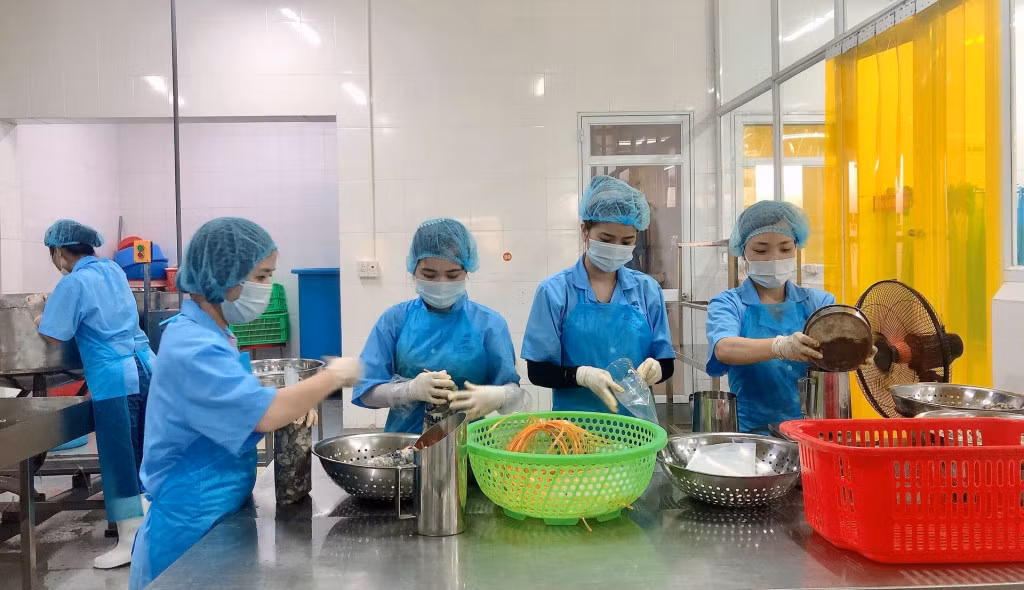 Sơ chế hàu tại Công ty BAVABI.