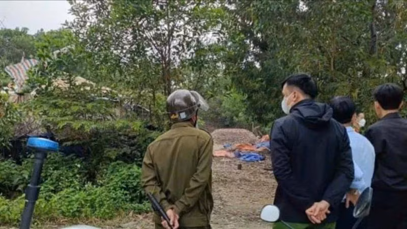 Khu vực lò nung vôi, nơi 2 vợ chồng tử vong.