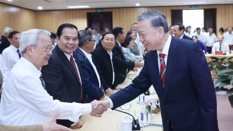 Tổng Bí thư Tô Lâm và các đại biểu. (Ảnh: TTXVN)