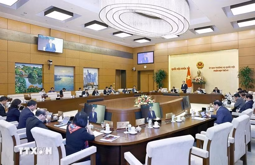 Quang cảnh khai mạc Phiên họp thứ 41 của Ủy ban Thường vụ Quốc hội. (Ảnh: Doãn Tấn/TTXVN)