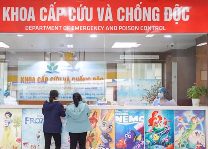 Khoa Cấp cứu và chống độc tại Bệnh viện Nhi Trung ương. (Ảnh: PV/Vietnam+)
