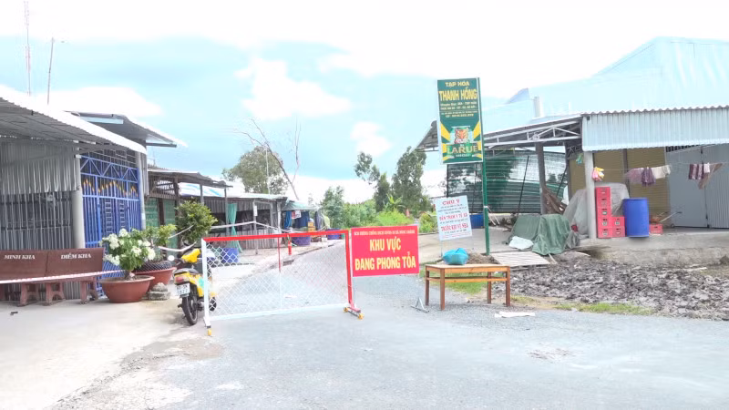 Khu vực phong tỏa xã Thanh Tùng và Ngọc Chánh, huyện Đầm Dơi, tỉnh Cà Mau.