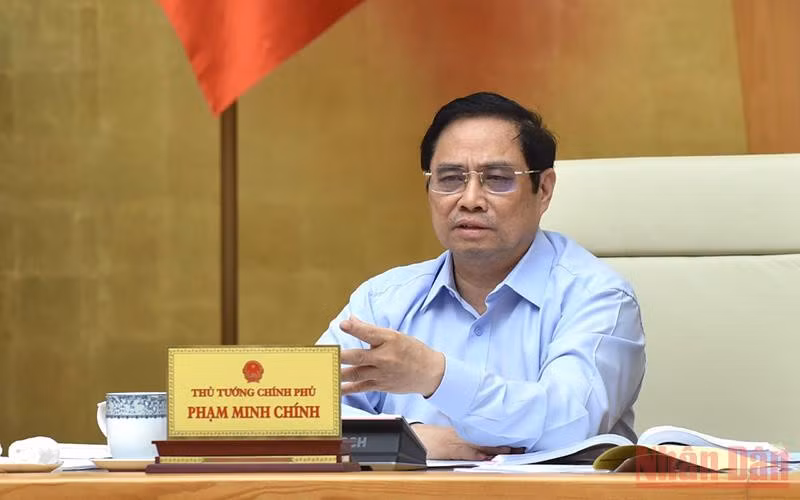 Thủ tướng Phạm Minh Chính chủ trì cuộc họp. Ảnh: TRẦN HẢI