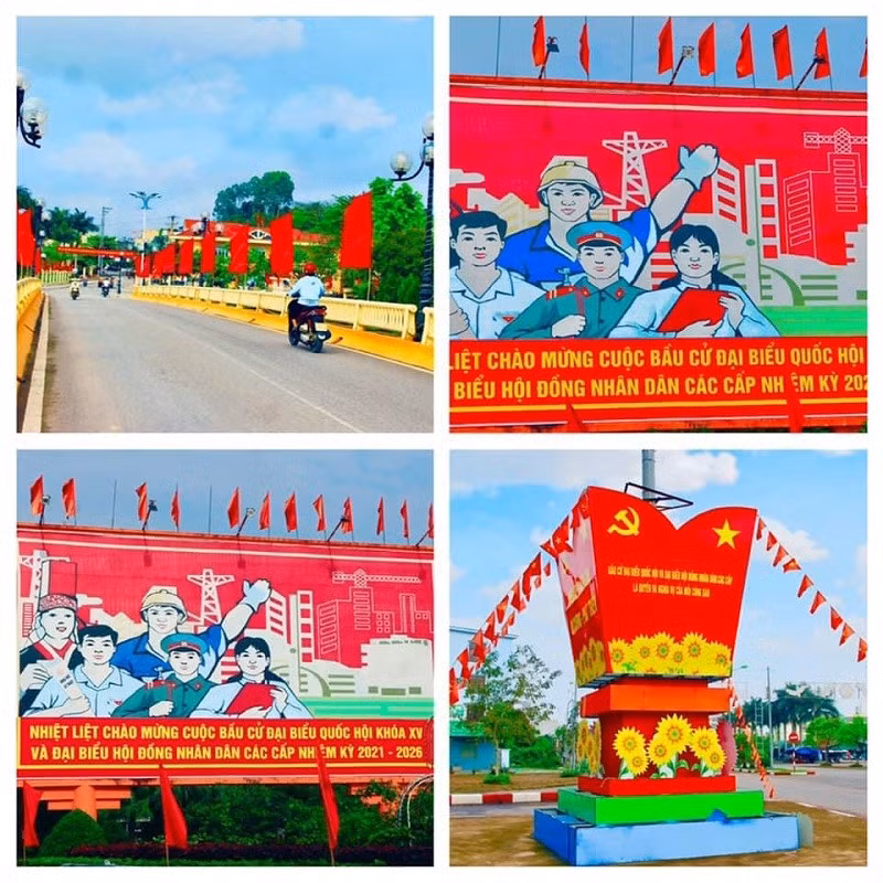 Cờ hoa rực rỡ đón chờ ngày hội non sông.