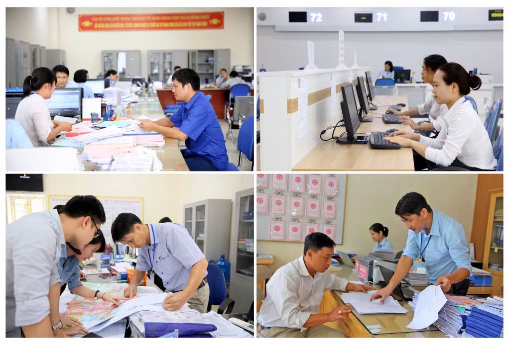 CBCCVC các trung tâm hành chính công, các sở, ban, ngành, địa phương tận tình giải quyết hồ sơ TTHC cho người dân, doanh nghiệp.