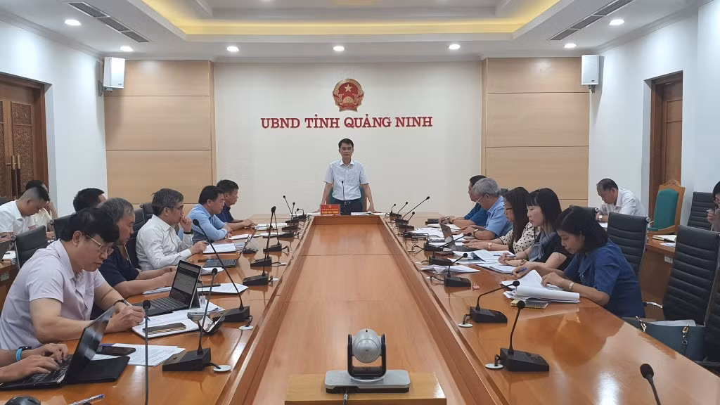 Phó Chủ tịch UBND tỉnh Phạm Văn Thành phát biểu chỉ đạo tại cuộc họp.