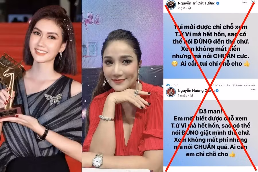Các nghệ sĩ Việt đồng loạt quảng cáo bói toán. Ảnh: CMH.