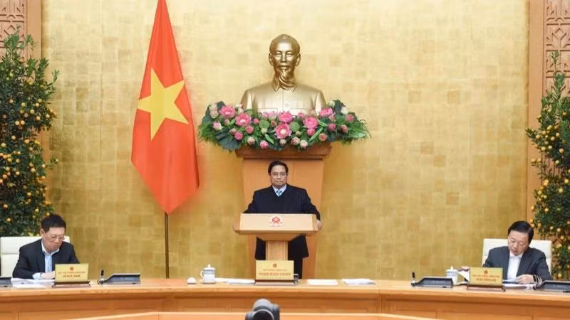 Thủ tướng Phạm Minh Chính chủ trì Phiên họp Chính phủ thường kỳ tháng 1 (Ảnh: TRẦN HẢI).