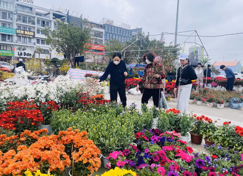 Chợ hoa xuân dịp Tết cổ truyền luôn thu hút nhân dân, du khách tham quan, mua sắm.