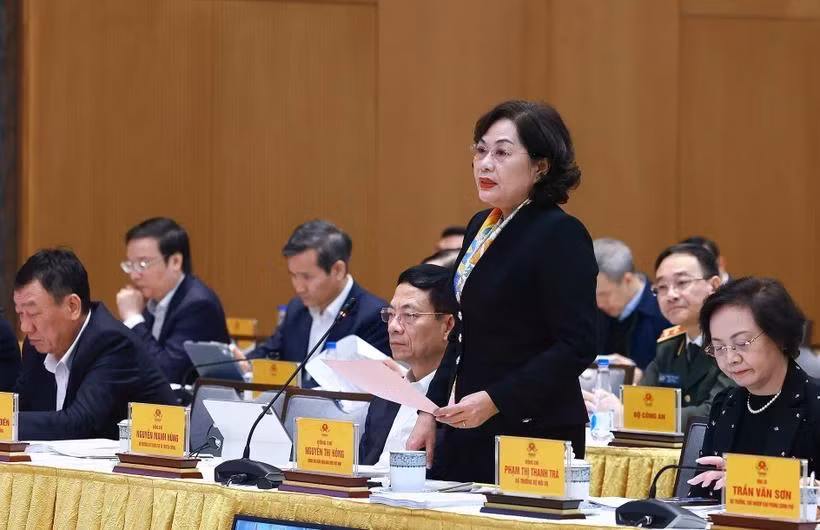 Thống đốc Ngân hàng Nhà nước Việt Nam Nguyễn Thị Hồng phát biểu. (Ảnh: Dương Giang/TTXVN)