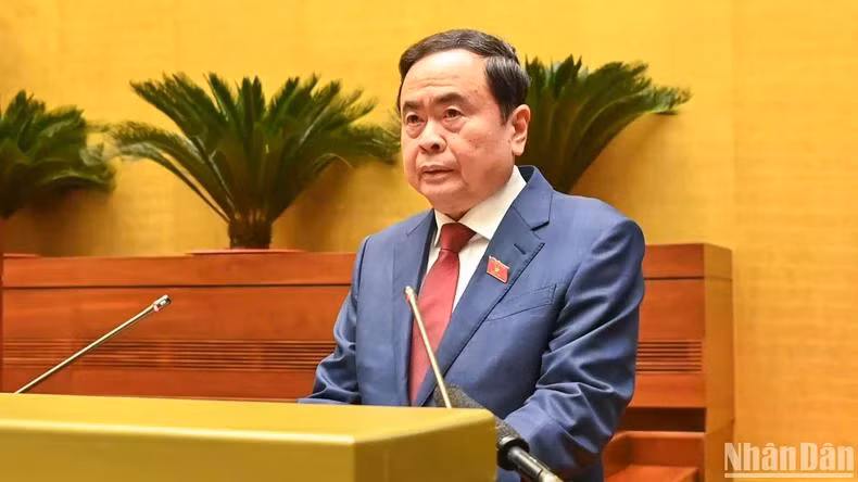 Chủ tịch Quốc hội Trần Thanh Mẫn phát biểu khai mạc Kỳ họp. (Ảnh: DUY LINH)