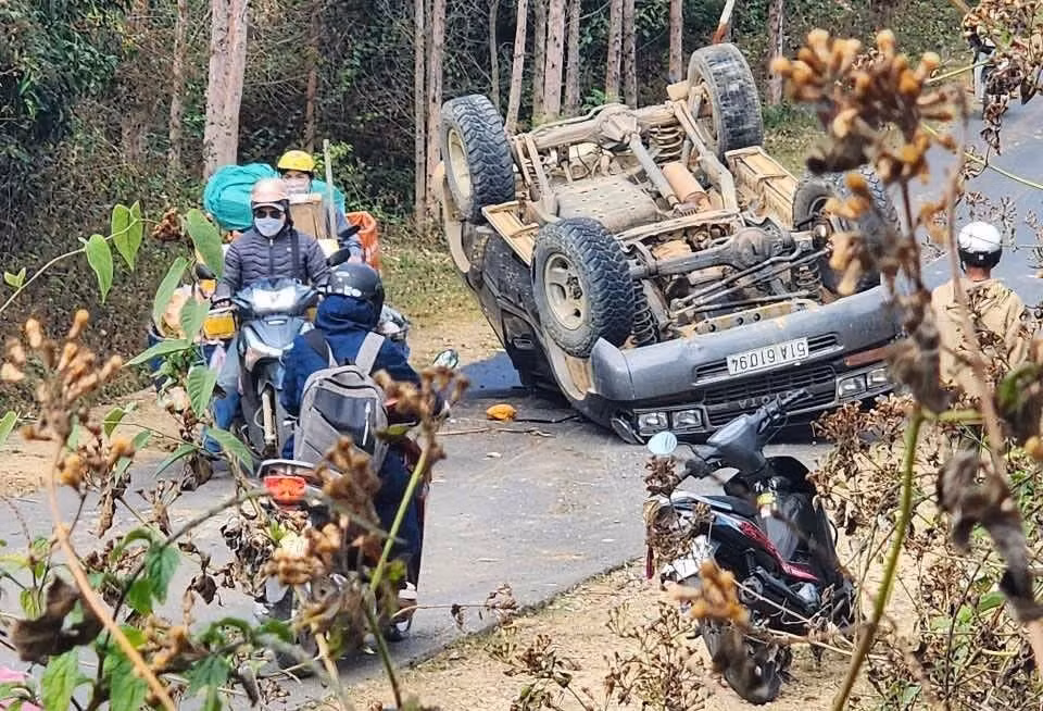 Hiện trường vụ TNGT (ảnh: CA).