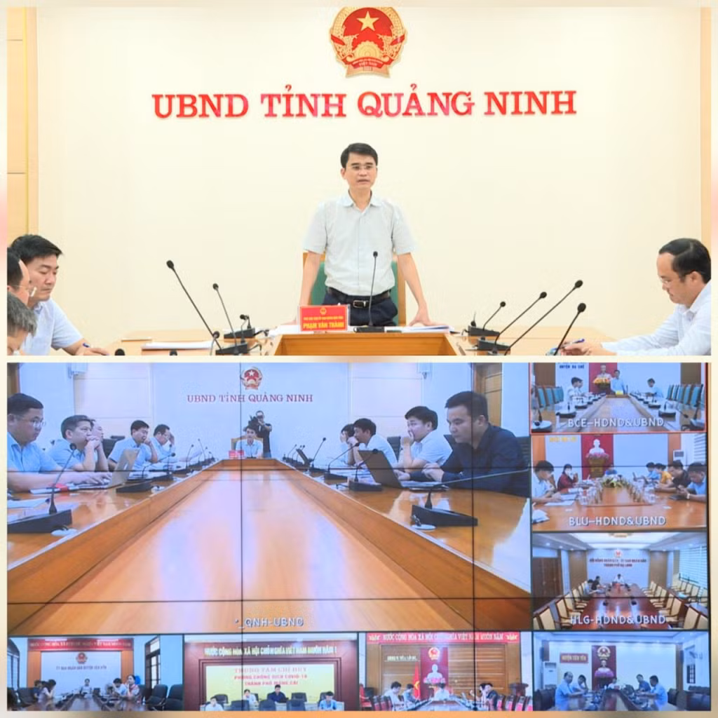 UBND tỉnh họp liên quan đến việc xây dựng đề án cấp nước sạch nông thôn tỉnh Quảng Ninh giai đoạn 2021-2030. Ảnh: Hồng Việt