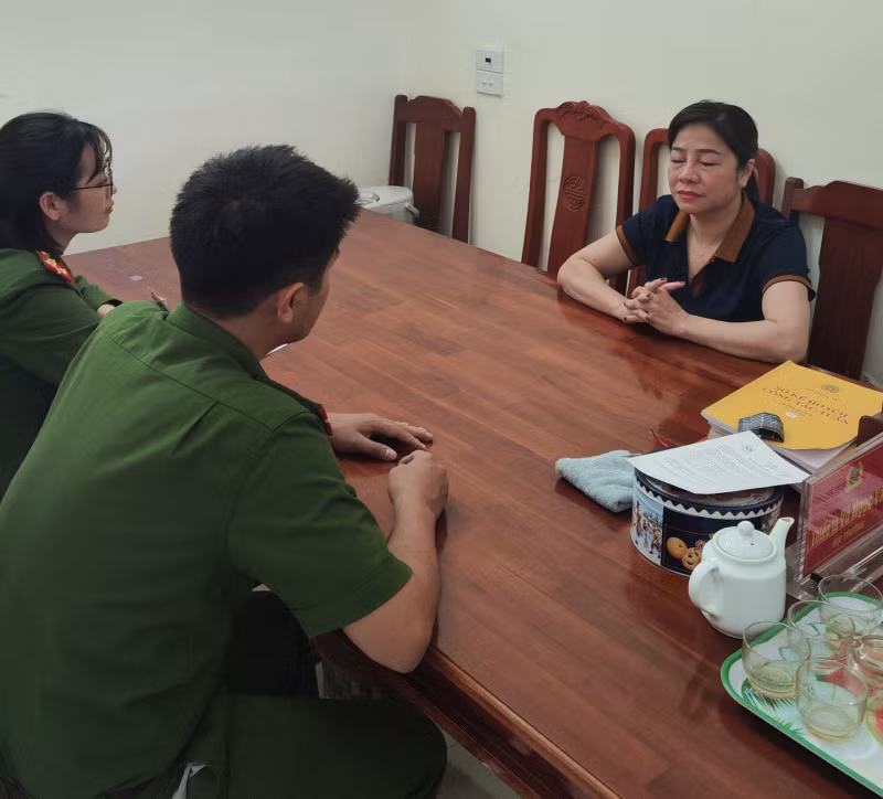 Trần Thị Anh tại cơ quan điều tra.