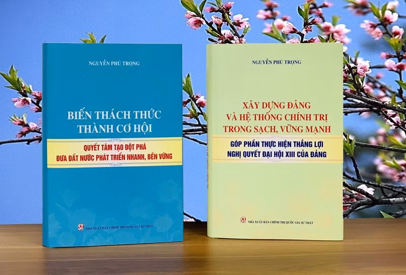 Hai cuốn sách của Tổng Bí thư Nguyễn Phú Trọng. Ảnh: dangcongsan.vn