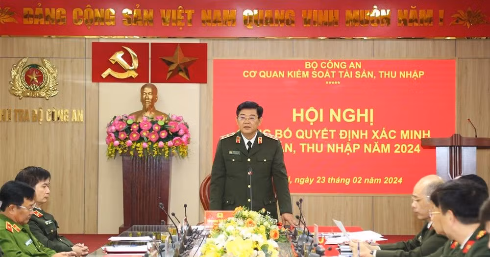 Trung tướng Trần Đức Tuấn, Chánh thanh tra Bộ Công an phát biểu. Ảnh: Bộ Công an