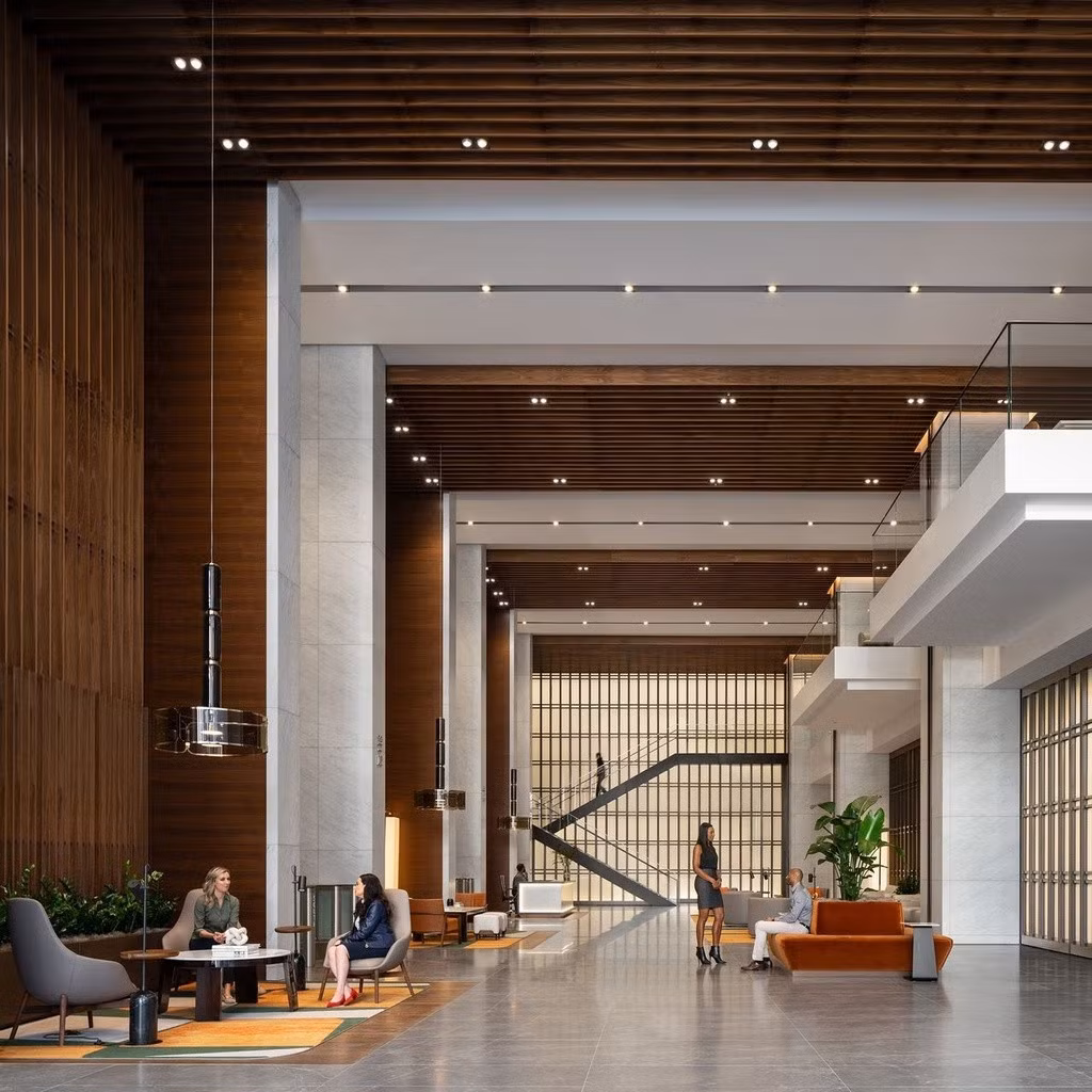Sảnh Texas Tower - nơi Hines sử dụng một loại mùi hương đặc biệt. Ảnh: Hines.