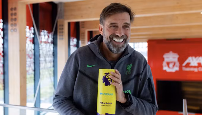 Klopp nhận giải HLV hay nhất tháng 1/2024. Ảnh: Premier League