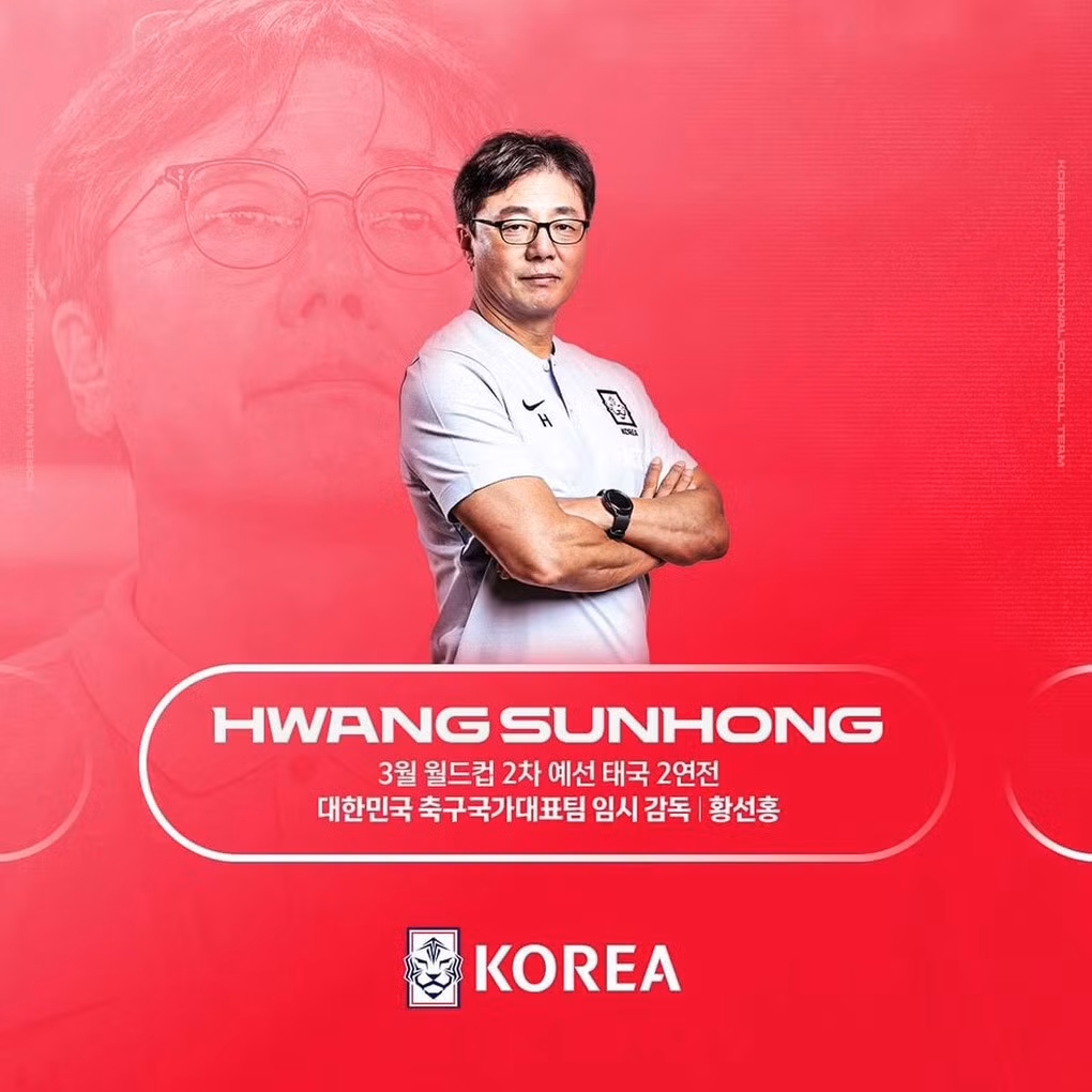 Liên đoàn bóng đá Hàn Quốc công bố bổ nhiệm HLV Hwang Sun Hong vào vị trí HLV tạm thời ở đội tuyển Hàn Quốc (Ảnh: KFA).