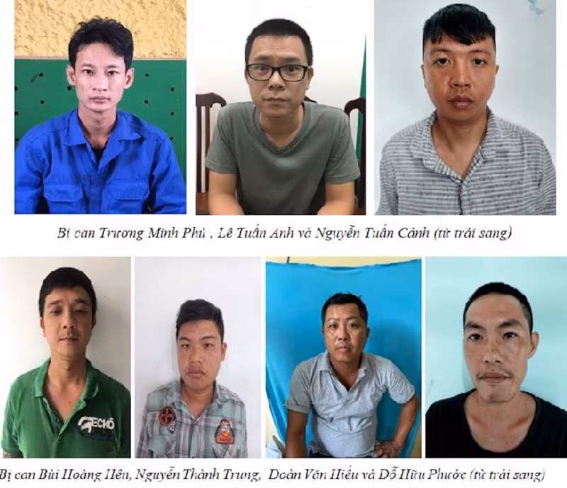 Nhóm 7 bị can bị đề nghị truy tố.