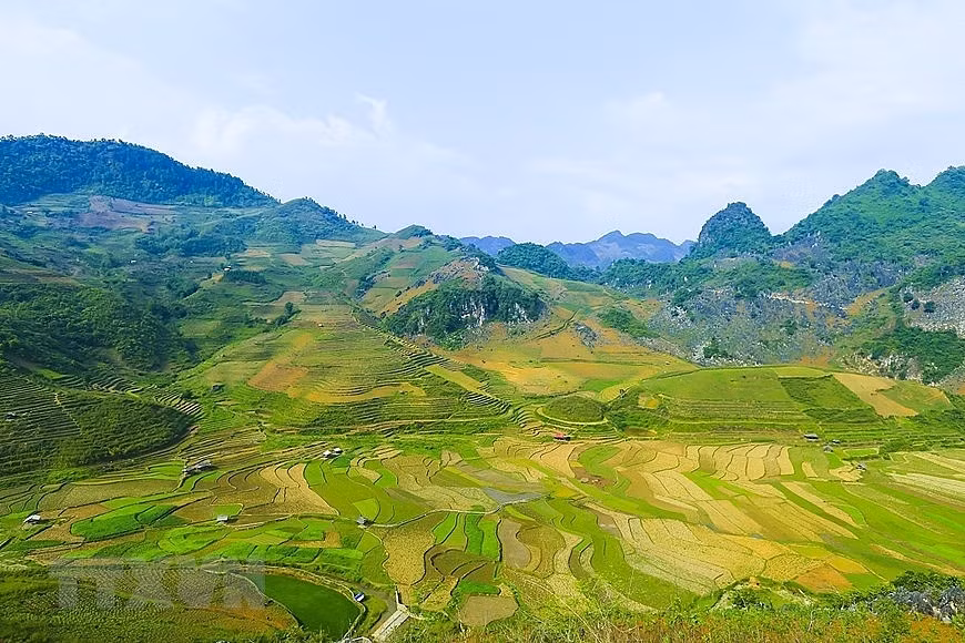 Những thửa ruộng bậc thang níu chân du khách. (Ảnh: Phan Tuấn Anh/TTXVN)