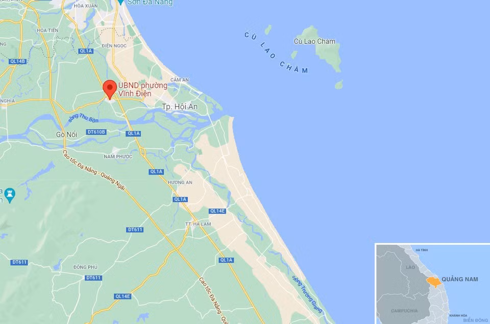 Vụ án mạng xảy ra tại phường Vĩnh Điện, thị xã Điện Bàn, Quảng Nam. Ảnh: Google Maps.