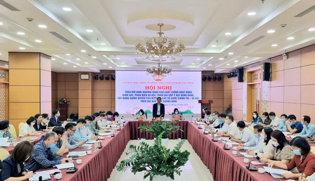 Hội nghị trao đổi kinh nghiệm nâng cao chất lượng hoạt động giám sát, phản biện xã hội do Ủy ban MTTQ tỉnh tổ chức ngày 27/10/2021.